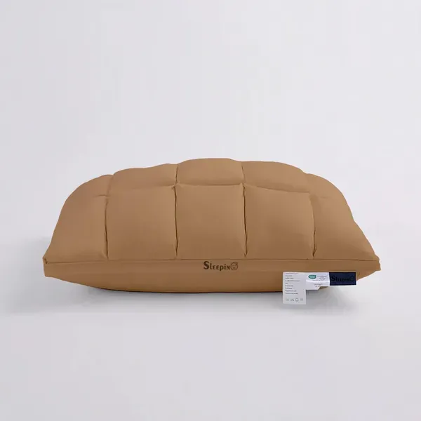Pack_Of_1_Beige_Premium_Box_Baffle_Pinch_Pleat_Adjustable_Height_Pillow_Cover