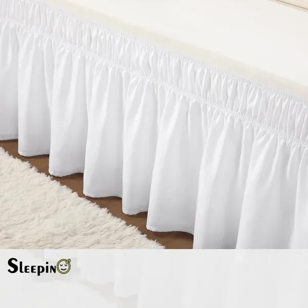 White_Sleepino_Wrap_Around_Bed_Skirt_For_King_Bed_Easy_Elastic_Feet