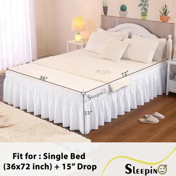 White_Sleepino_Wrap_Around_Bed_Skirt_For_King_Bed_Easy_Elastic_Feet