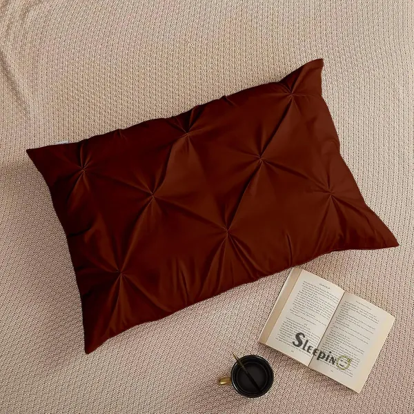 Pack_Of_2_Brown_Microfiber_Pinch_Pleated_Machine_Washable_Pillow_Cover