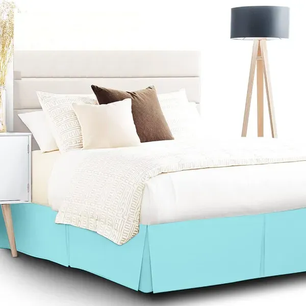 Sky_Blue_Easy_Fit_Box_Pleated_Bed_Skirt