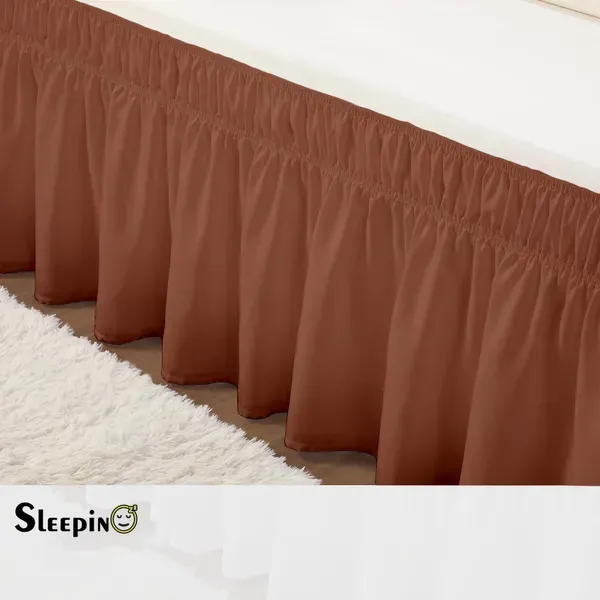Brown_Wrinkle_Free_Brushed_Microfiber_Wrap_Around_Easy_Elastic_Fit_Bed_Skirt_Cover