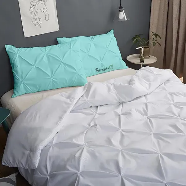 Pack_Of_8_Aqua_Blue_400_Tc_Egyptian_Cotton_Rich_Pintuck_Pinch_Pleated_Pillow_Cover
