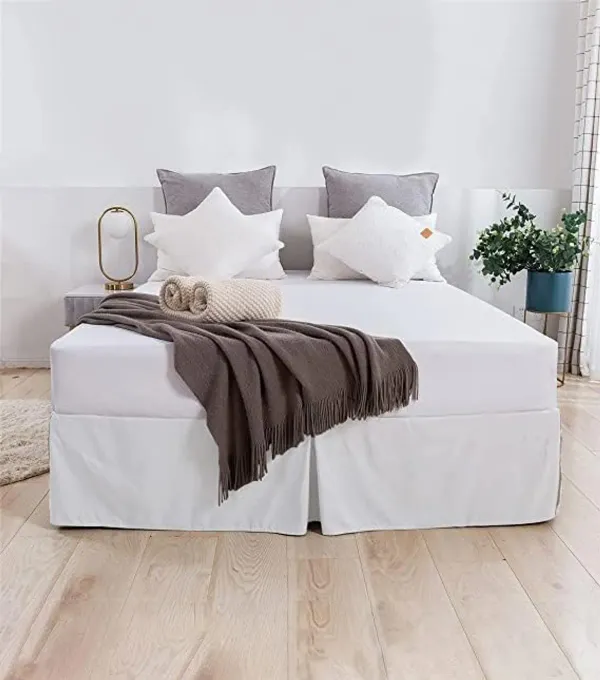 White_Easy_Fit_Box_Pleated_Bed_Skirt