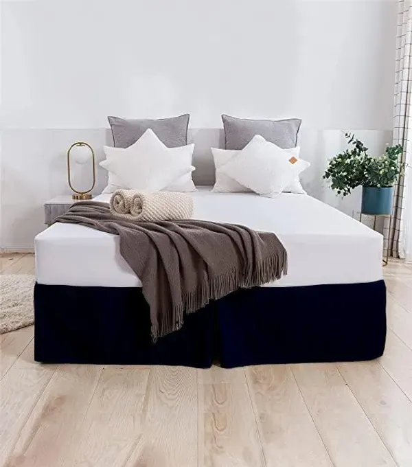 Navy_Blue_Easy_Fit_Box_Pleated_Bed_Skirt