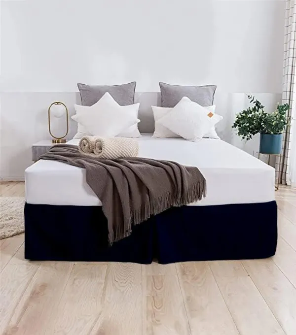 Navy_Blue_Easy_Fit_Box_Pleated_Bed_Skirt