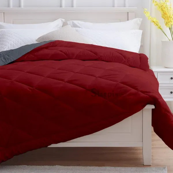 Burgundy_Dark_Grey_Breathable_Microfiber_Machine_Washable_150_Gsm_Ac_Reve_Cover