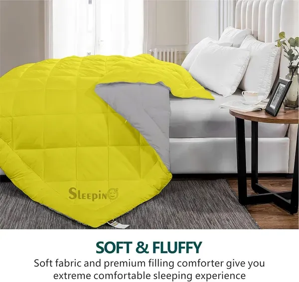 Vanilla_Yellow_Soft_Fluffy_Breathable_500_Gsm_Reversible_Comfort_Cover