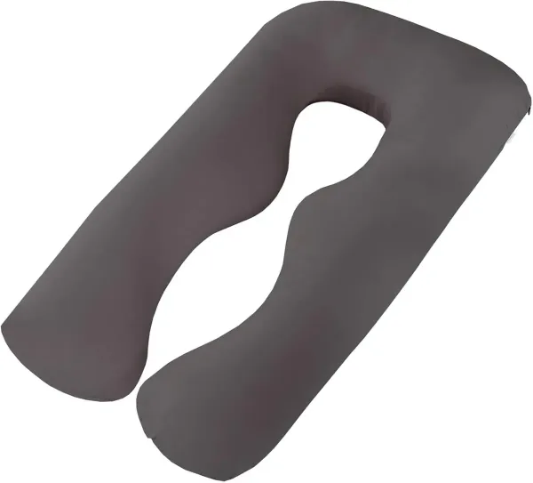 Dark_Grey_Brushed_Microfiber_U_Shape_Maternity_Pillow