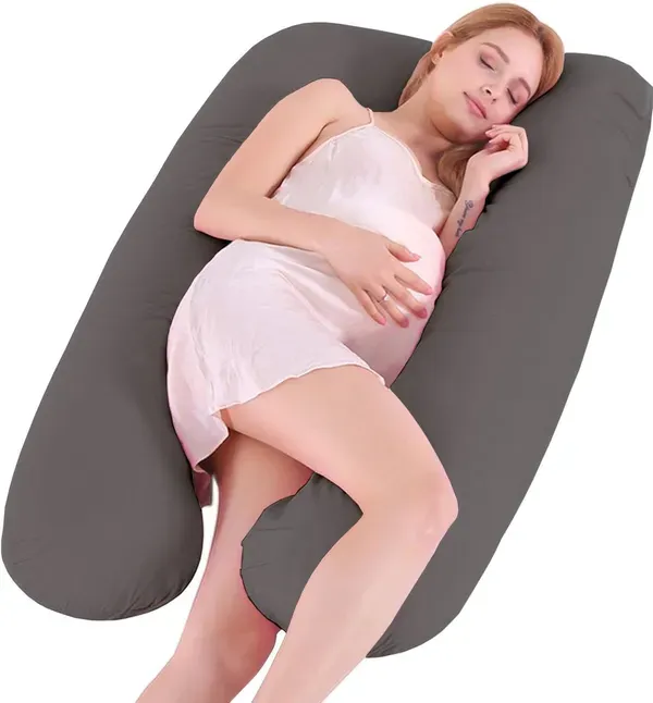 Dark_Grey_Brushed_Microfiber_U_Shape_Maternity_Pillow