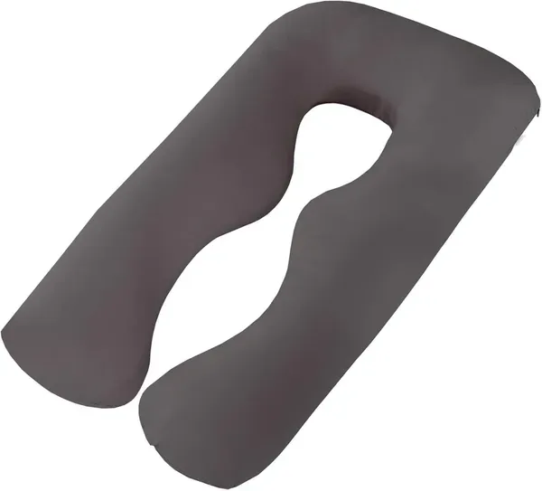 Dark_Grey_Brushed_Microfiber_U_Shape_Maternity_Pillow