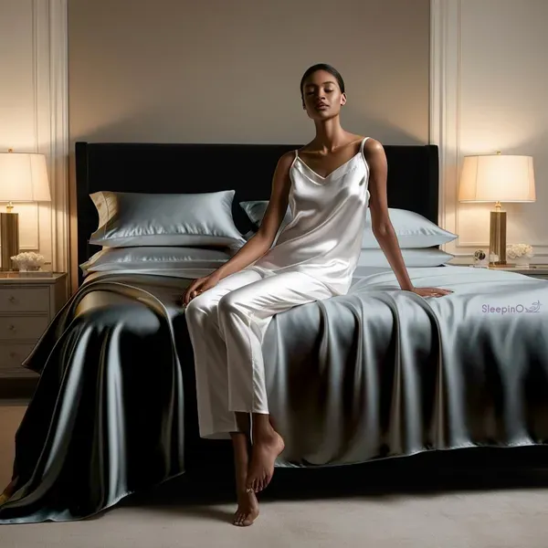 Coin_Grey_Sleepino_Luxurious_Satin_Pillow_Covers_Dreamy_Romantic_Night_Cover
