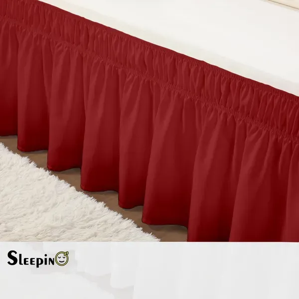Burgundy_Wrinkle_Free_Brushed_Microfiber_Wrap_Around_Easy_Elastic_Fit_Bed_Cover