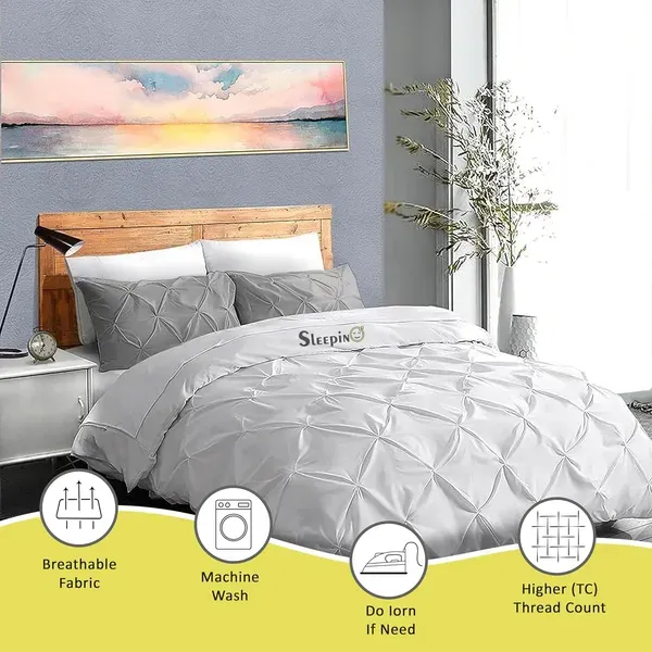 Pack_Of_8_Grey_400_Tc_Egyptian_Cotton_Rich_Pintuck_Pinch_Pleated_Pillow_Cover