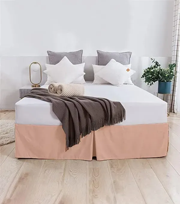 Peach_Easy_Fit_Box_Pleated_Bed_Skirt