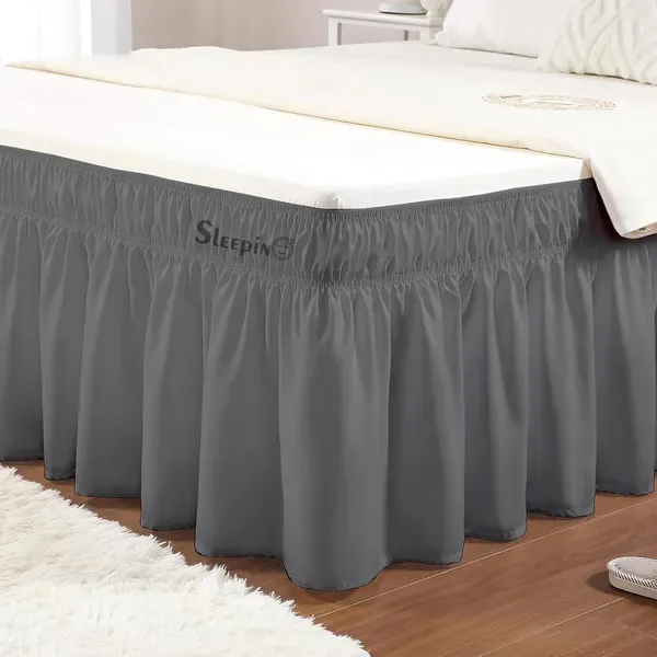 Dark_Grey_Wrinkle_Free_Brushed_Microfiber_Wrap_Around_Easy_Elastic_Fit_Bed_Cover