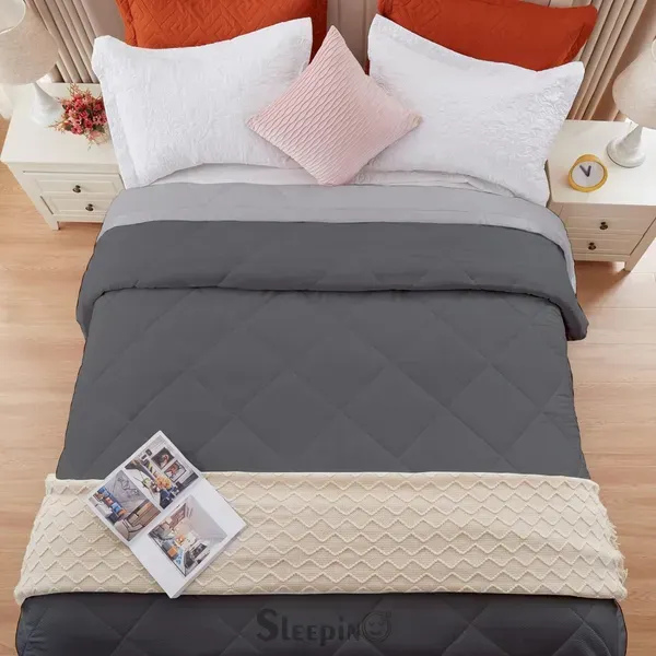 Dark_Grey_Microfiber_Breathable_Lightweight_Quilt_200_Gsm_Comfort_Cover