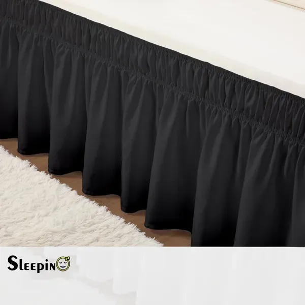 Black_Wrinkle_Free_Brushed_Microfiber_Wrap_Around_Easy_Elastic_Fit_Bed_Skirt_Cover