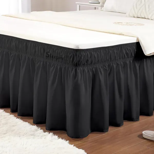 Black_Wrinkle_Free_Brushed_Microfiber_Wrap_Around_Easy_Elastic_Fit_Bed_Skirt_Cover