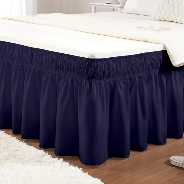 Navy_Blue_Wrinkle_Free_Brushed_Microfiber_Wrap_Around_Easy_Elastic_Fit_Bed_Cover