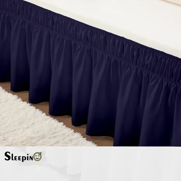Navy_Blue_Wrinkle_Free_Brushed_Microfiber_Wrap_Around_Easy_Elastic_Fit_Bed_Cover