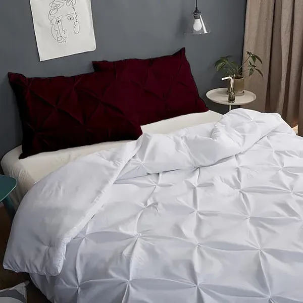 Pack_Of_4_Wine_400_Tc_Egyptian_Cotton_Rich_Pintuck_Pinch_Pleated_Pillow_Cover