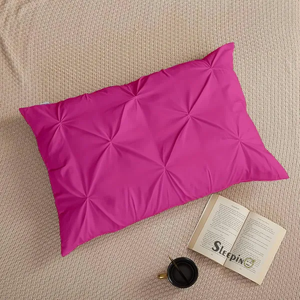 Pack_Of_4_Hot_Pink_400_Tc_Egyptian_Cotton_Rich_Pintuck_Pinch_Pleated_Pillow_Cover