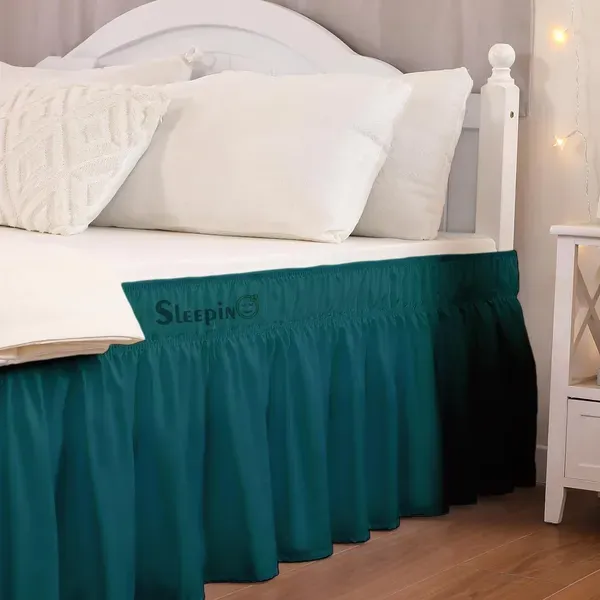 Teal_Wrinkle_Free_Brushed_Microfiber_Wrap_Around_Easy_Elastic_Fit_Bed_Skirt