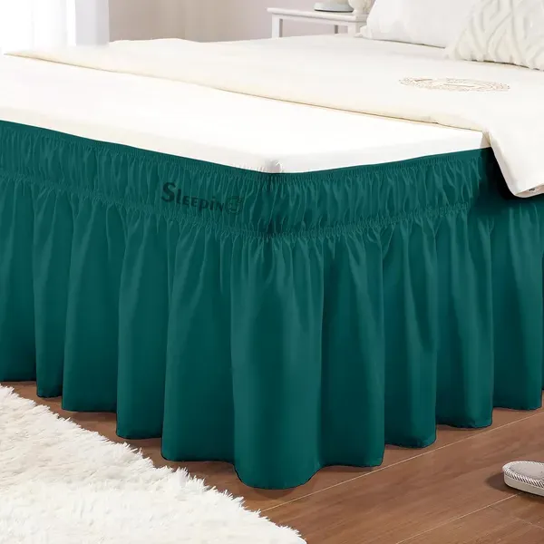 Teal_Wrinkle_Free_Brushed_Microfiber_Wrap_Around_Easy_Elastic_Fit_Bed_Skirt