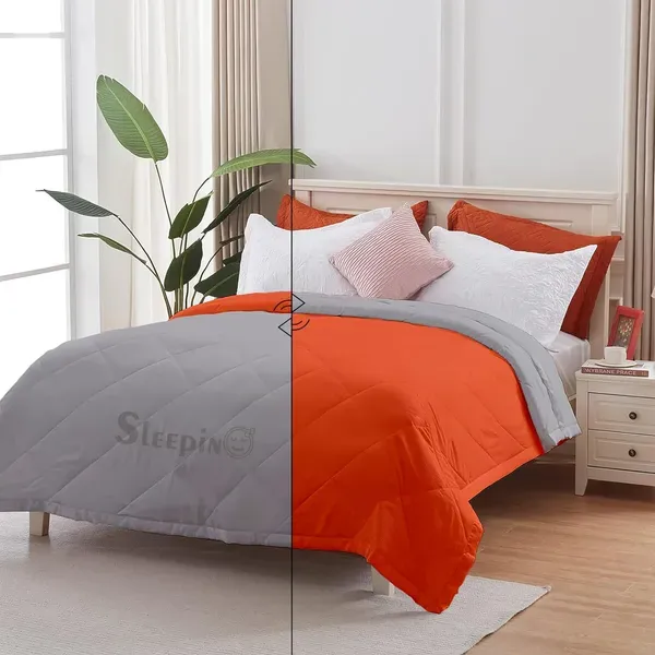 Orange_Breathable_Microfiber_Machine_Washable_150_Gsm_Ac_Reversible