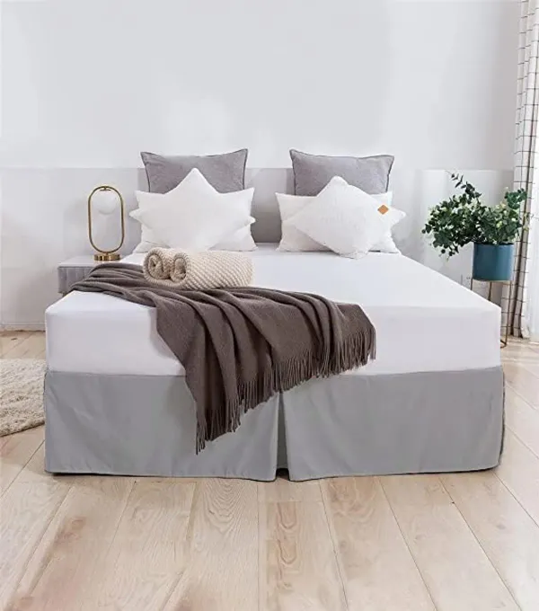 Grey_Easy_Fit_Box_Pleated_Bed_Skirt