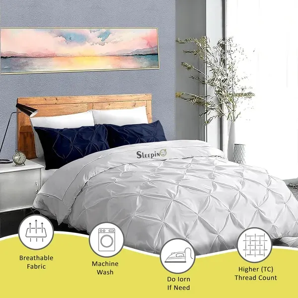 Pack_Of_4_Navy_Blue_400_Tc_Egyptian_Cotton_Rich_Pintuck_Pinch_Pleated_Pillow_Cover