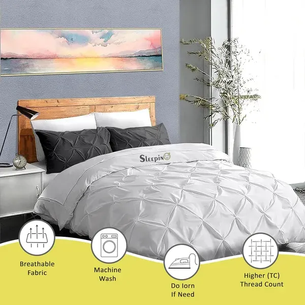 Pack_Of_8_Dark_Grey_400_Tc_Egyptian_Cotton_Rich_Pintuck_Pinch_Pleated_Pillow_Cover