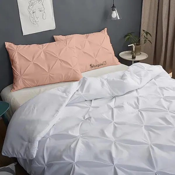 Pack_Of_2_Peach_400_Tc_Egyptian_Cotton_Rich_Pintuck_Pinch_Pleated_Pillow_Cover