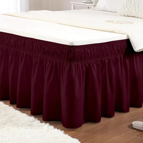Wine_Wrinkle_Free_Brushed_Microfiber_Wrap_Around_Easy_Elastic_Fit_Bed_Skirt