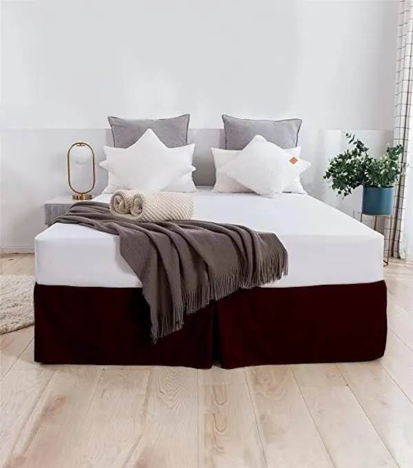 Wine_Easy_Fit_Box_Pleated_Bed_Skirt