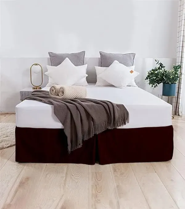 Wine_Easy_Fit_Box_Pleated_Bed_Skirt
