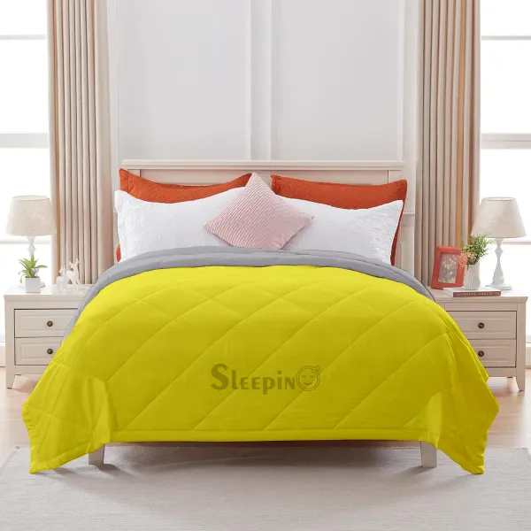 Vanilla_Yellow_Microfiber_Breathable_Lightweight_Quilt_200_Gsm_Cover