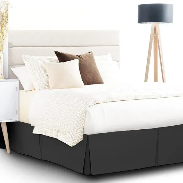 Black_Easy_Fit_Box_Pleated_Bed_Skirt