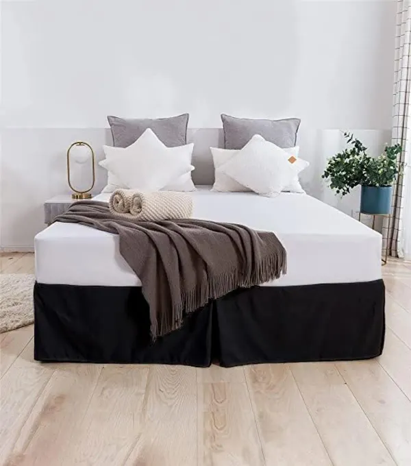 Black_Easy_Fit_Box_Pleated_Bed_Skirt