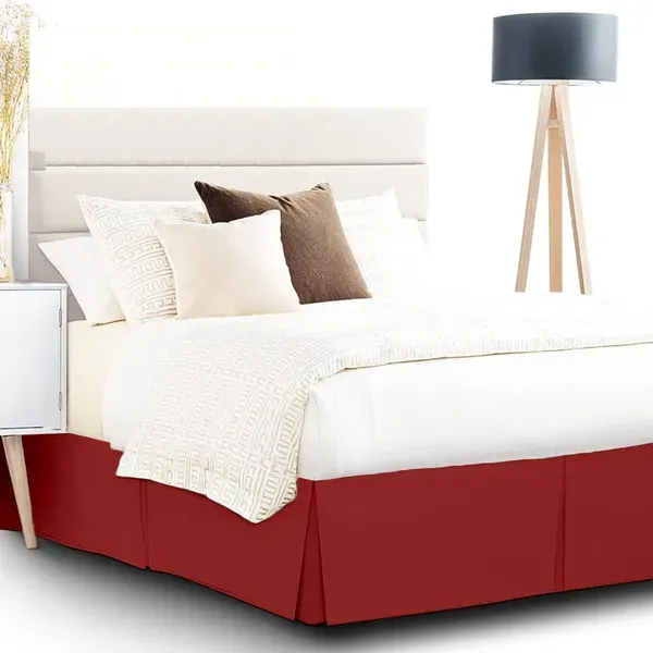 Burgundy_Easy_Fit_Box_Pleated_Bed_Skirt