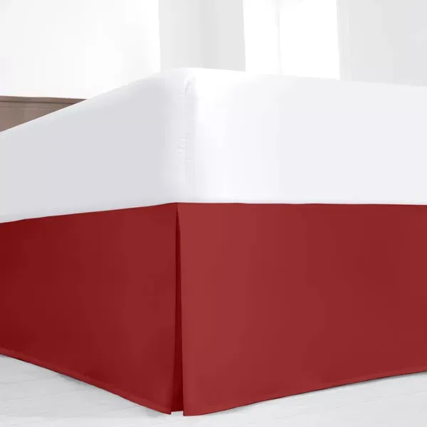 Burgundy_Easy_Fit_Box_Pleated_Bed_Skirt