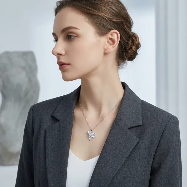 Silver_925_Sterling_Silver_Four-Petal_Flower_Crystal_Pendant_Necklace_For_Women