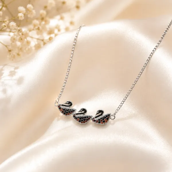 Silver_925_Sterling_Silver_Swan_Crystal_Necklace_For_Women