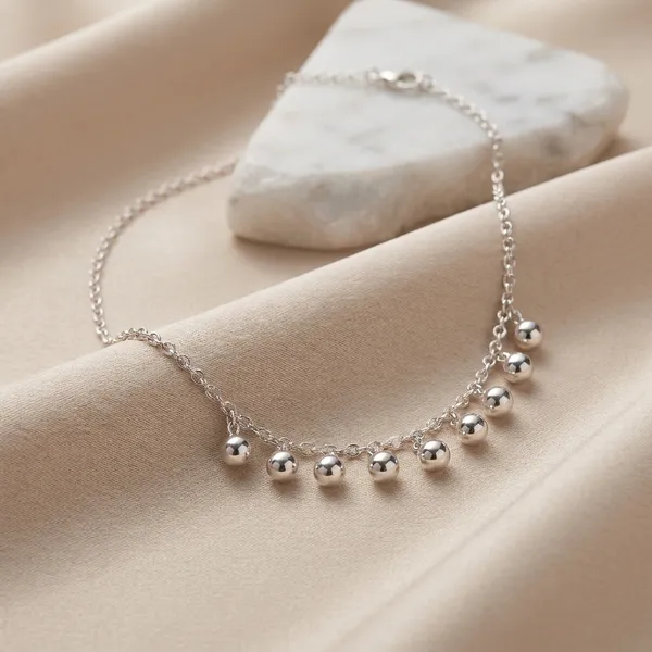 Flagged:_Invalid_Product_Code_-_Silver_925_Sterling_Silver_Beaded_Dangle_Necklace_For_Women