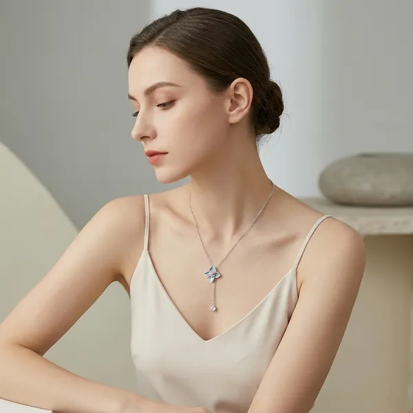 Silver_925_Sterling_Silver_Floral_Crystal_Drop_Pendant_Necklace_For_Women