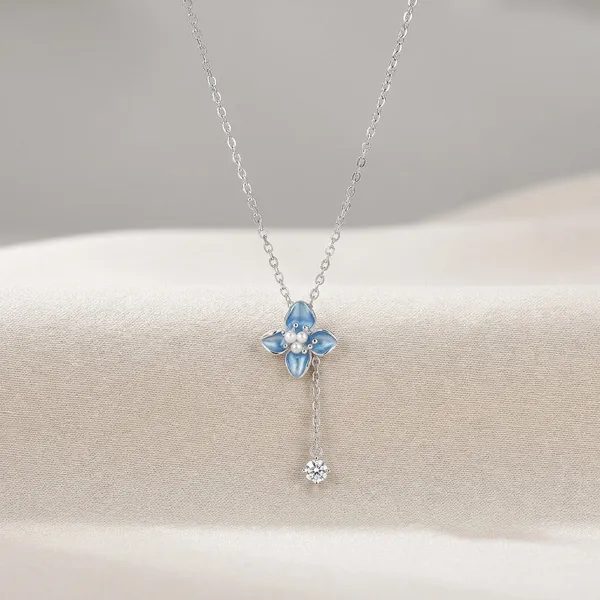 Silver_925_Sterling_Silver_Floral_Crystal_Drop_Pendant_Necklace_For_Women