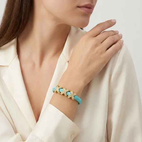 Sky_Blue_Golden_Anti_Tarnish_Crystal_X-Link_Braided_Bracelet_For_Women