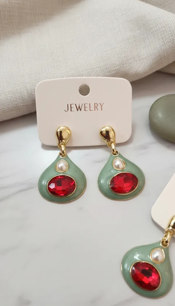 Jade_Green_Red_Stone_Pearl_Anti_Tarnish_Drop_Earrings_For_Women
