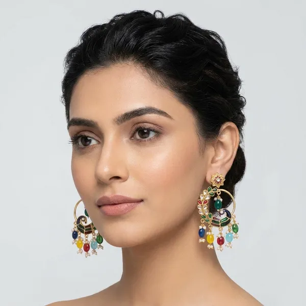 Golden_Green_Kundan_Meenakari_Peacock_Jhumka_Earrings_For_Women